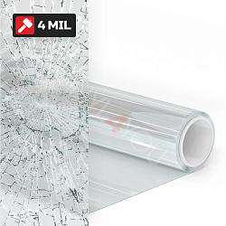 Прозрачная противоударная защитная пленка на окна 4Mil